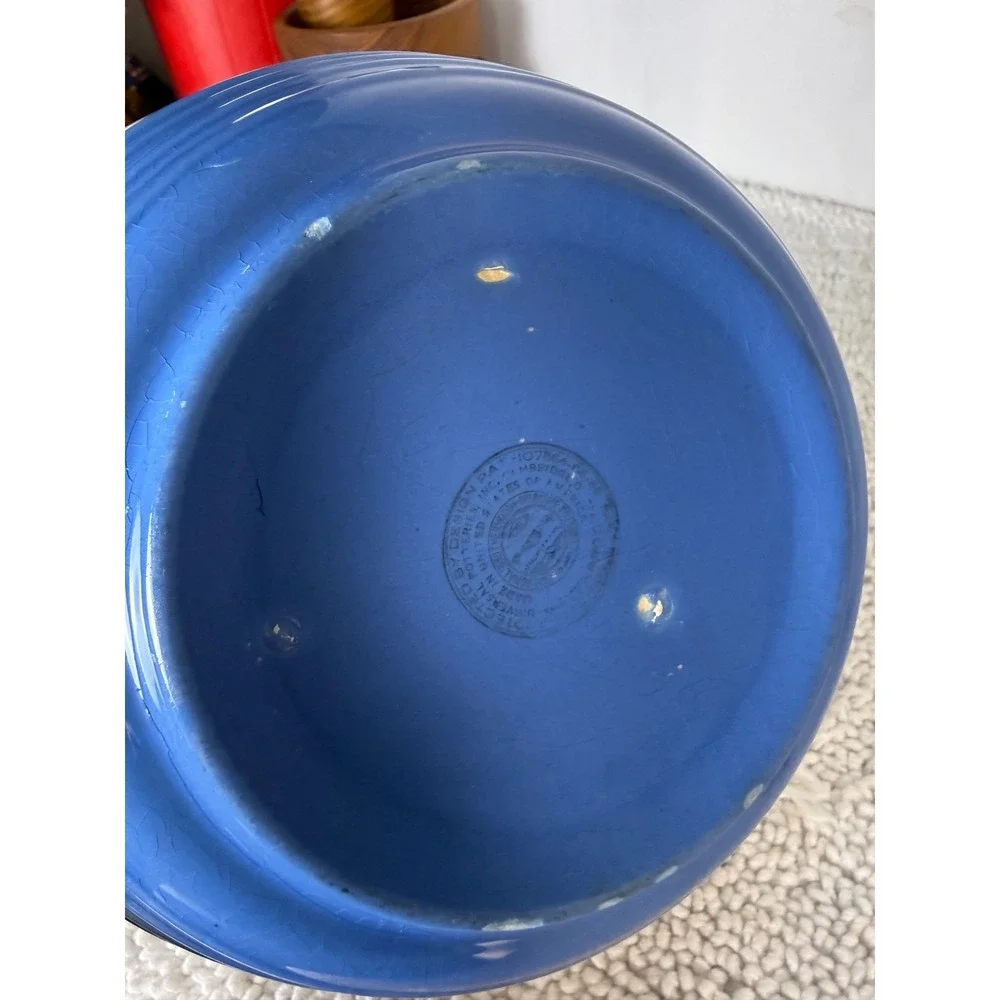 Vintage Universal Pottery Mixing Bowl Blue Floral Pattern Nesting‎ Bowls 2